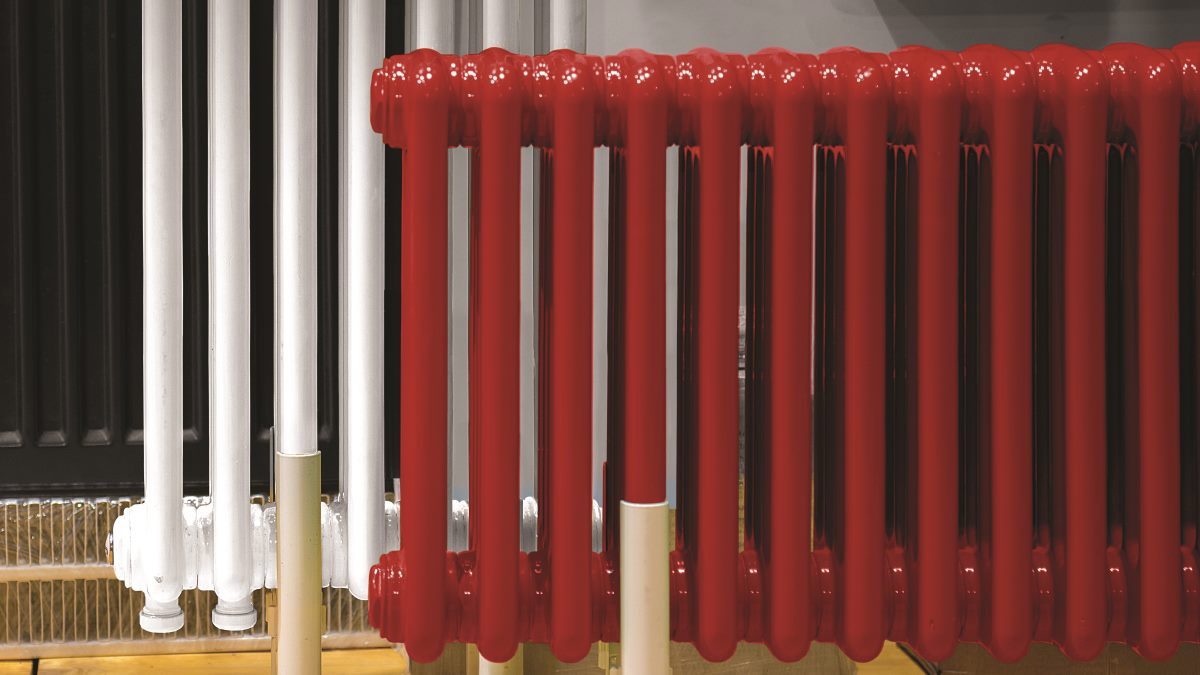 Red and White Painted Radiators